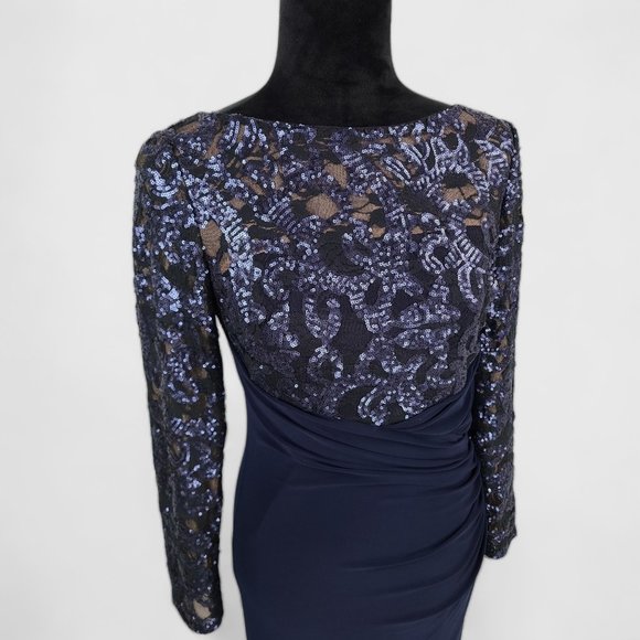 Lauren Ralph Lauren Blue Sequin Cocktail Dress - Picture 2 of 10